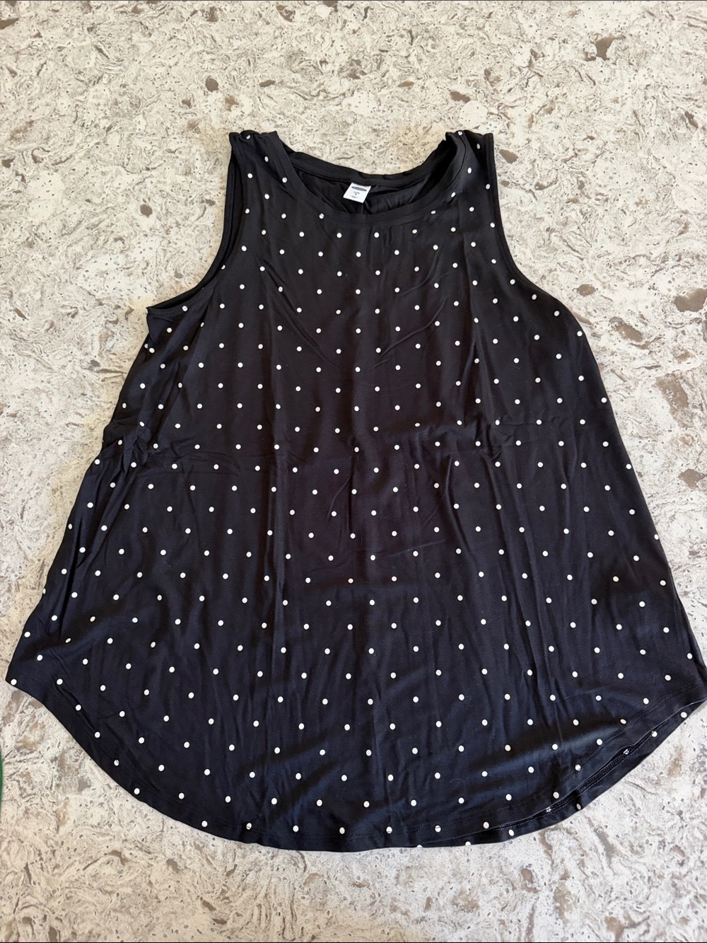 Old Navy LUXE Black Polka Dot Sleeveless Women's Tank Top